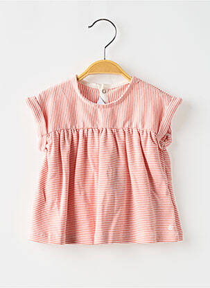 Top guler rotund roz PETIT BATEAU fată