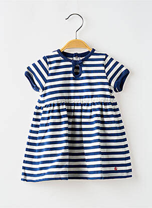 Rochie midi guler rotund albastru PETIT BATEAU fată