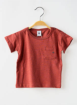 Tricou guler rotund roșu PETIT BATEAU băiat
