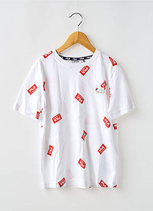 Tricou guler rotund alb FILA fată