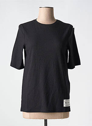 Tricou guler rotund negru NA-KD femeie