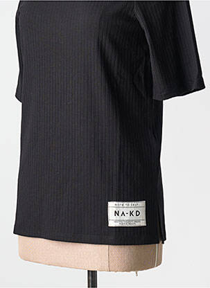 Tricou guler rotund negru NA-KD femeie
