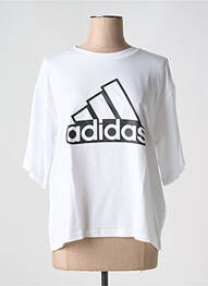 Tricou guler rotund alb ADIDAS femme