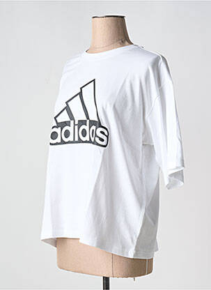 Tricou guler rotund alb ADIDAS femeie