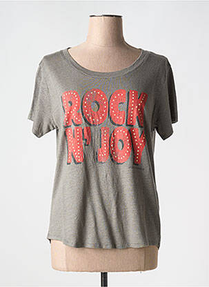 Tricou guler rotund gri LEON & HARPER femeie