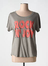 Tricou guler rotund gri LEON & HARPER femeie