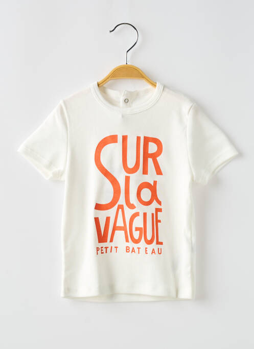 Tricou alb PETIT BATEAU băiat