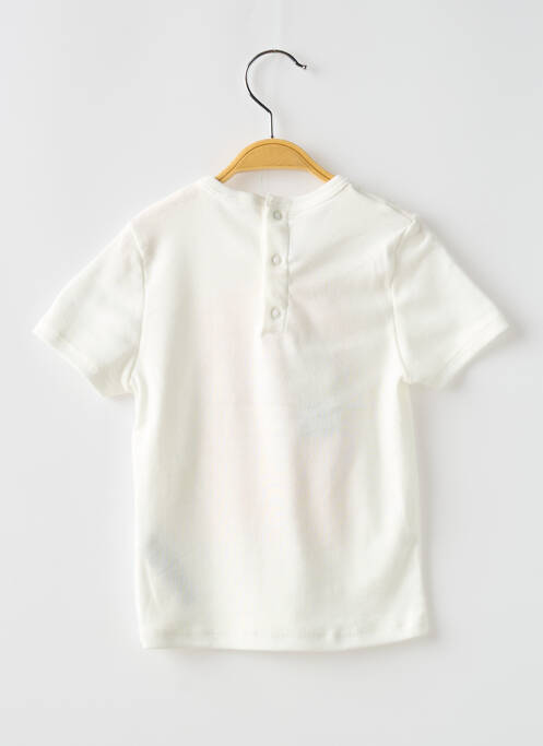 Tricou alb PETIT BATEAU băiat
