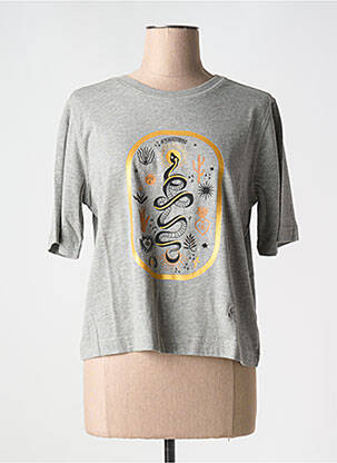 Tricou guler rotund gri STELLA FOREST femeie