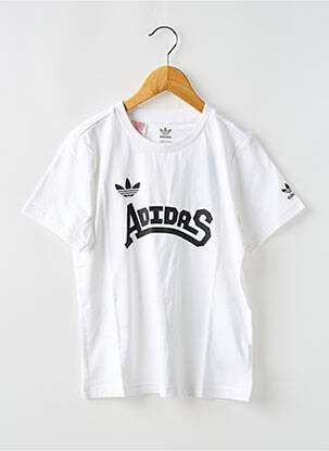 Tricou guler rotund alb ADIDAS fată