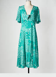 Rochie midi guler în v verde GRACE & MILA femeie