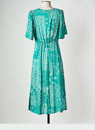 Rochie midi guler în v verde GRACE & MILA femeie