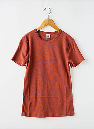 Tricou guler rotund roșu PETIT BATEAU femeie