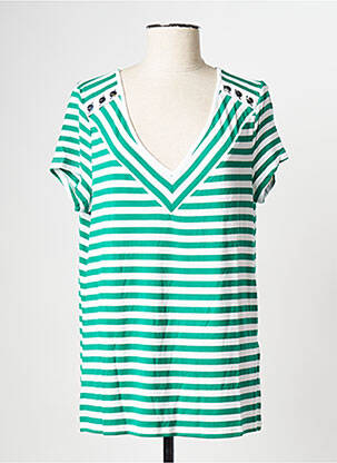 Tricou guler în v verde BREAL femeie