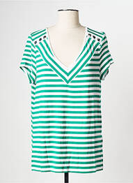 Tricou guler în v verde BREAL femme