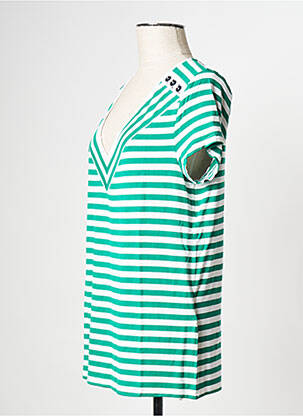 Tricou guler în v verde BREAL femeie