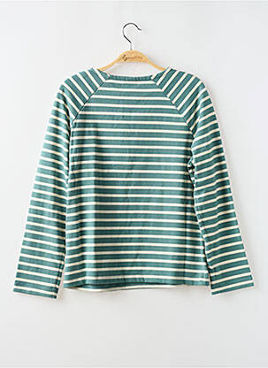 Pulover guler rotund verde PETIT BATEAU femeie