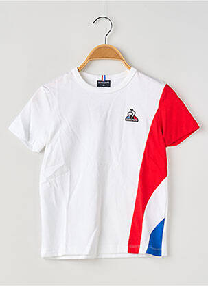 Tricou guler rotund alb LE COQ SPORTIF băiat