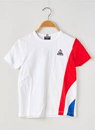 Tricou guler rotund alb LE COQ SPORTIF băiat