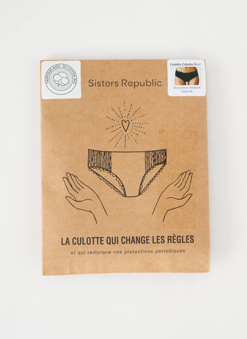 Chiloți-menstruali negru SISTERS REPUBLIC femeie
