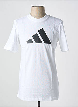 Tricou guler rotund alb ADIDAS bărbat