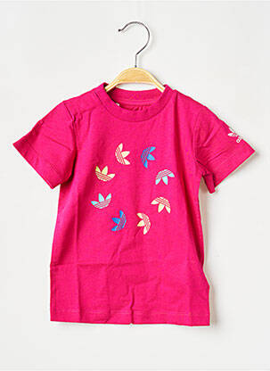 Tricou guler rotund roz ADIDAS copil