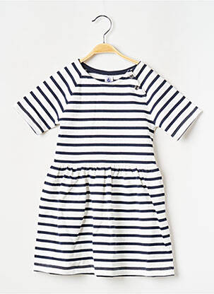 Rochie midi guler rotund alb PETIT BATEAU fată