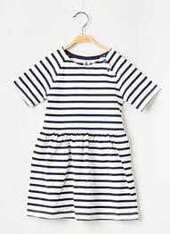 Rochie midi guler rotund alb PETIT BATEAU fille