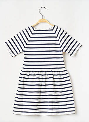 Rochie midi guler rotund alb PETIT BATEAU fată