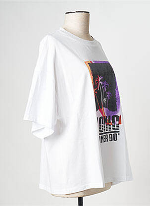 Tricou guler rotund alb SUNCOO femeie