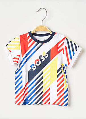 Tricou guler rotund alb HUGO BOSS băiat