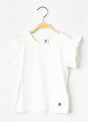 Tricou guler rotund alb PETIT BATEAU fată