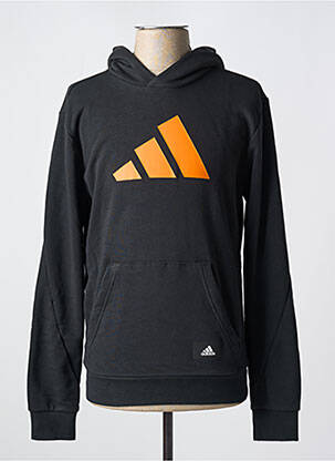 Hanorac cu glugă guler rotund negru ADIDAS bărbat