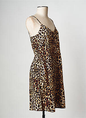 Rochie scurtă maro PIECES femeie