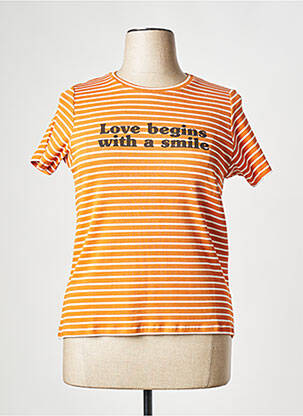 Tricou guler rotund portocalie LA FEE MARABOUTEE femeie