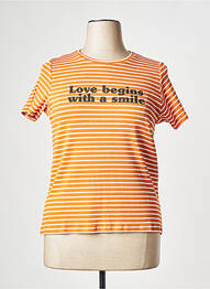 Tricou guler rotund portocaliu LA FEE MARABOUTEE femeie