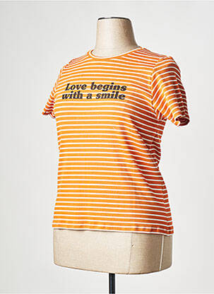 Tricou guler rotund portocalie LA FEE MARABOUTEE femeie