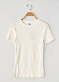 Tricou guler rotund alb PETIT BATEAU femme