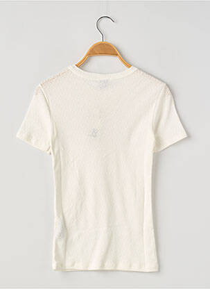 Tricou guler rotund alb PETIT BATEAU femeie