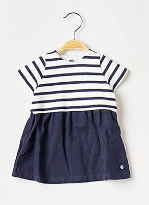 Rochie midi guler rotund alb PETIT BATEAU fată