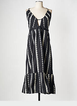 Rochie midi guler rotund negru SUNCOO femeie