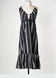 Rochie midi guler rotund negru SUNCOO femme
