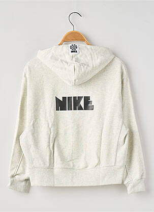 Hanorac cu glugă guler rotund alb NIKE copil