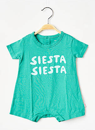 Body de lenjerie guler rotund verde TINYCOTTONS fată