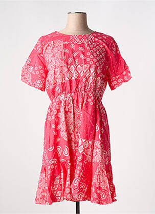Rochie scurtă guler rotund roz GRACE & MILA femeie