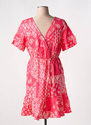 Rochie scurtă guler rotund roz GRACE & MILA femeie