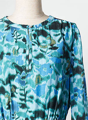 Rochie scurtă guler rotund verde SEE U SOON femeie