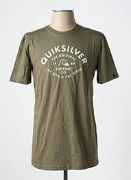 Tricou guler rotund verde QUIKSILVER homme