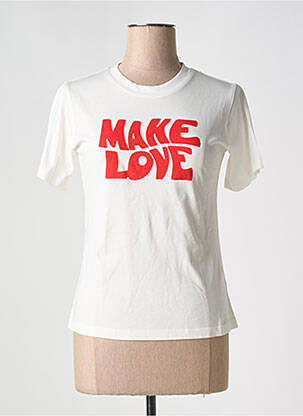 Tricou guler rotund alb THINKING MU femeie