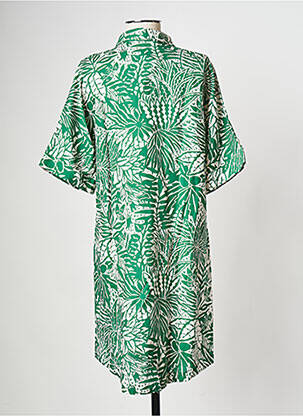 Rochie midi guler rotund verde SUNCOO femeie